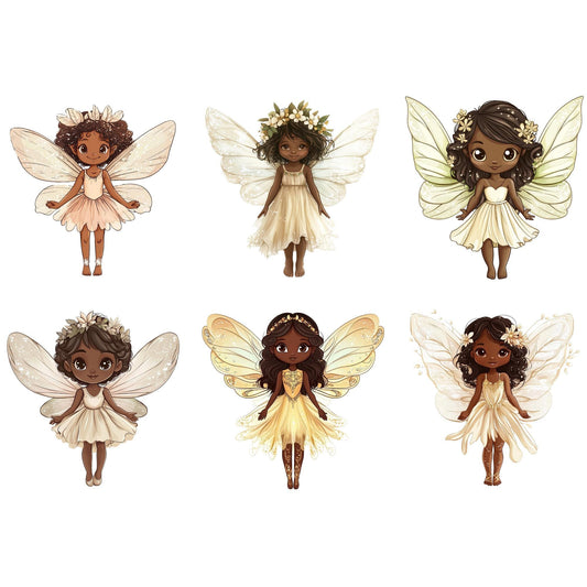 Clipart de hada de piel oscura linda