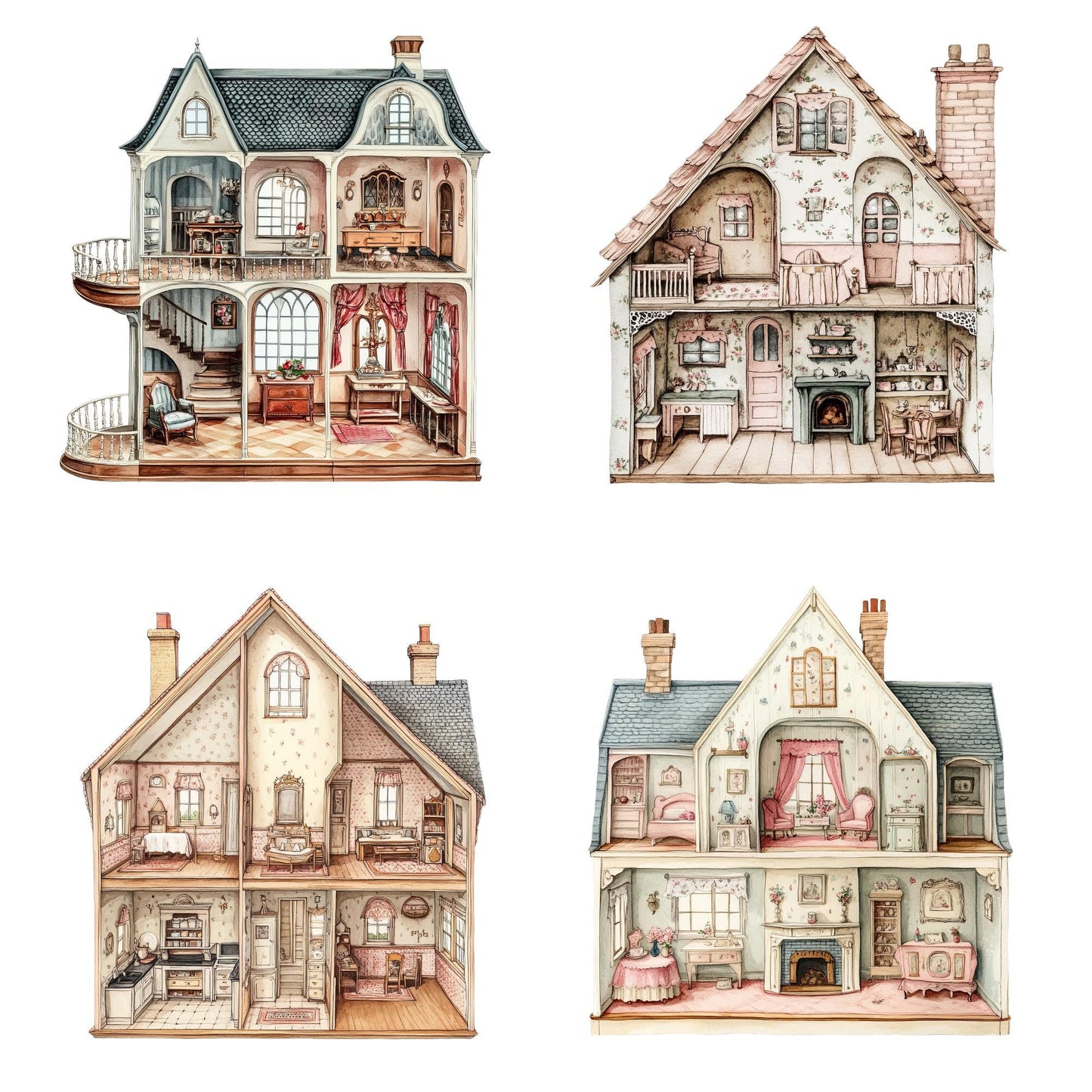 Vintage Dolls House Clipart