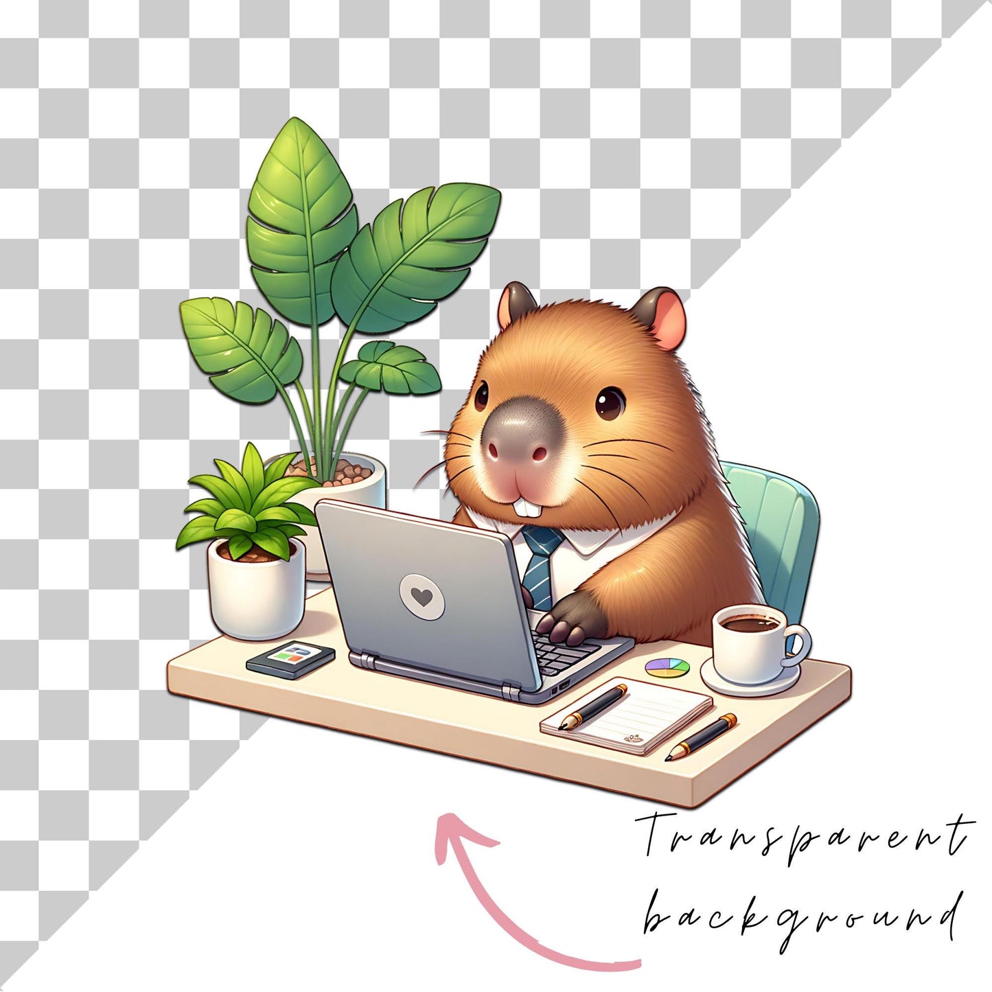 Capybara Watercolor Clipart