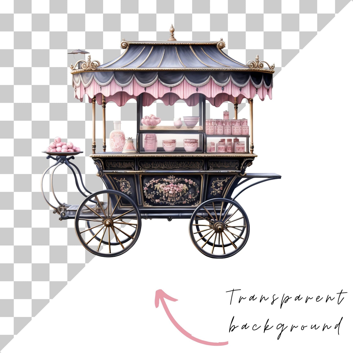 Watercolor J'adore Paris Clipart