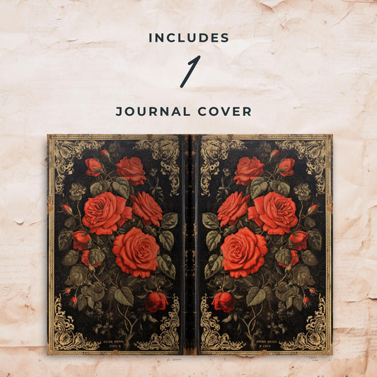 Red and Black Floral Junk Journal Mega Kit