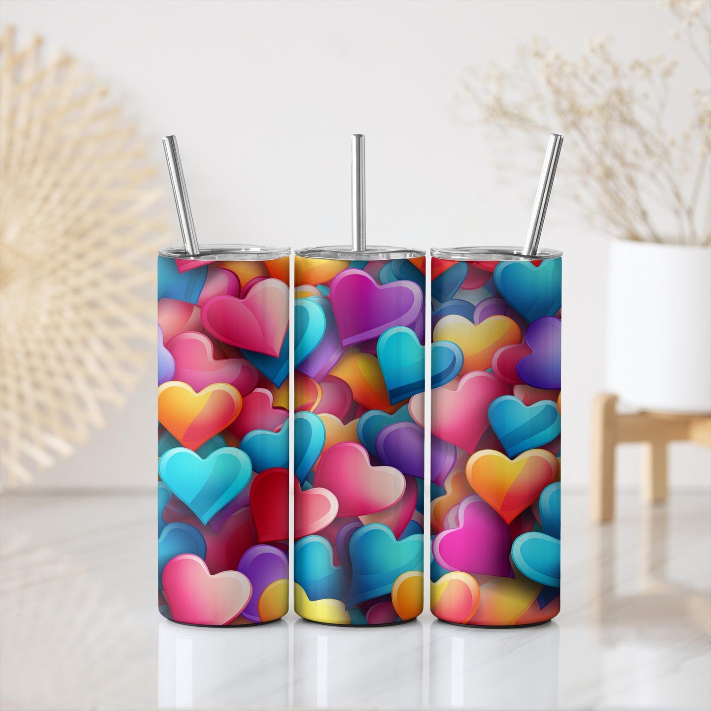 a couple of cups with straws in them