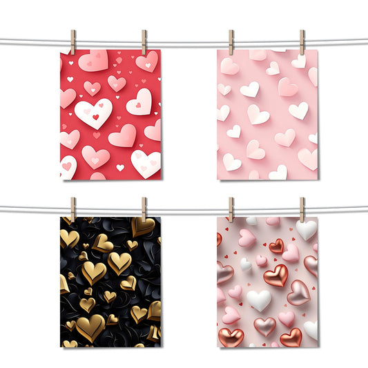 Valentine's Day 3D Hearts Seamless Pattern