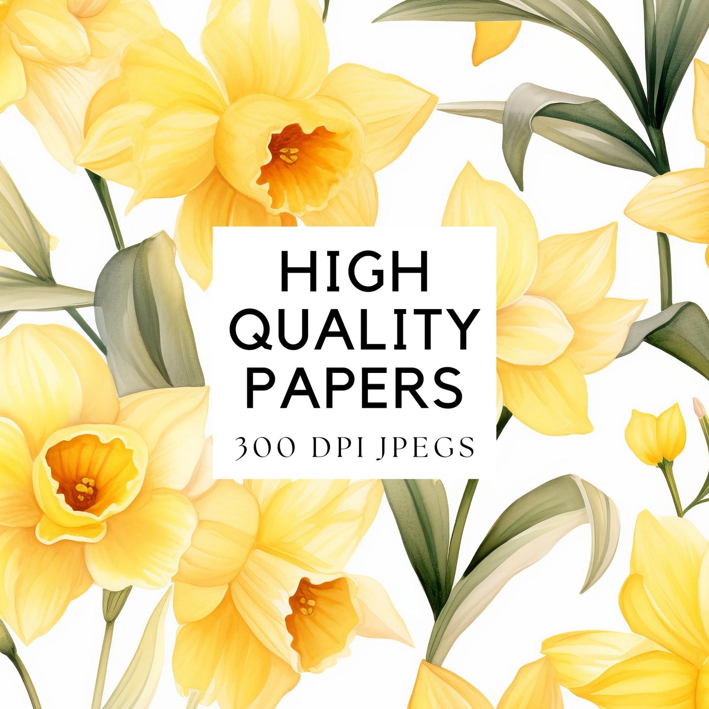 Yellow Daffodil Seamless Pattern