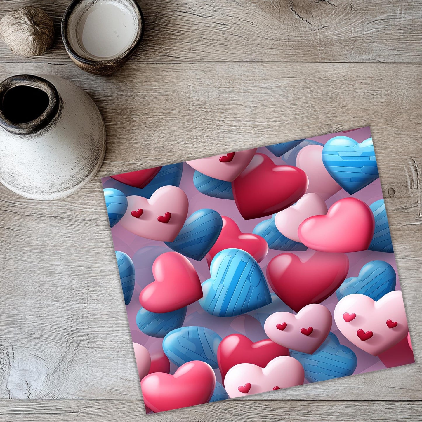 a picture of hearts on a pink background