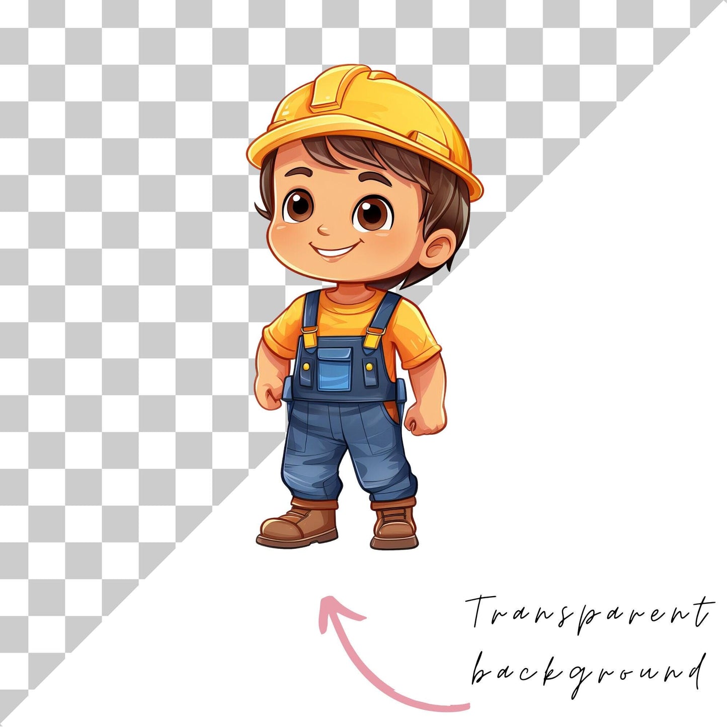 Watercolor Construction worker Clipart