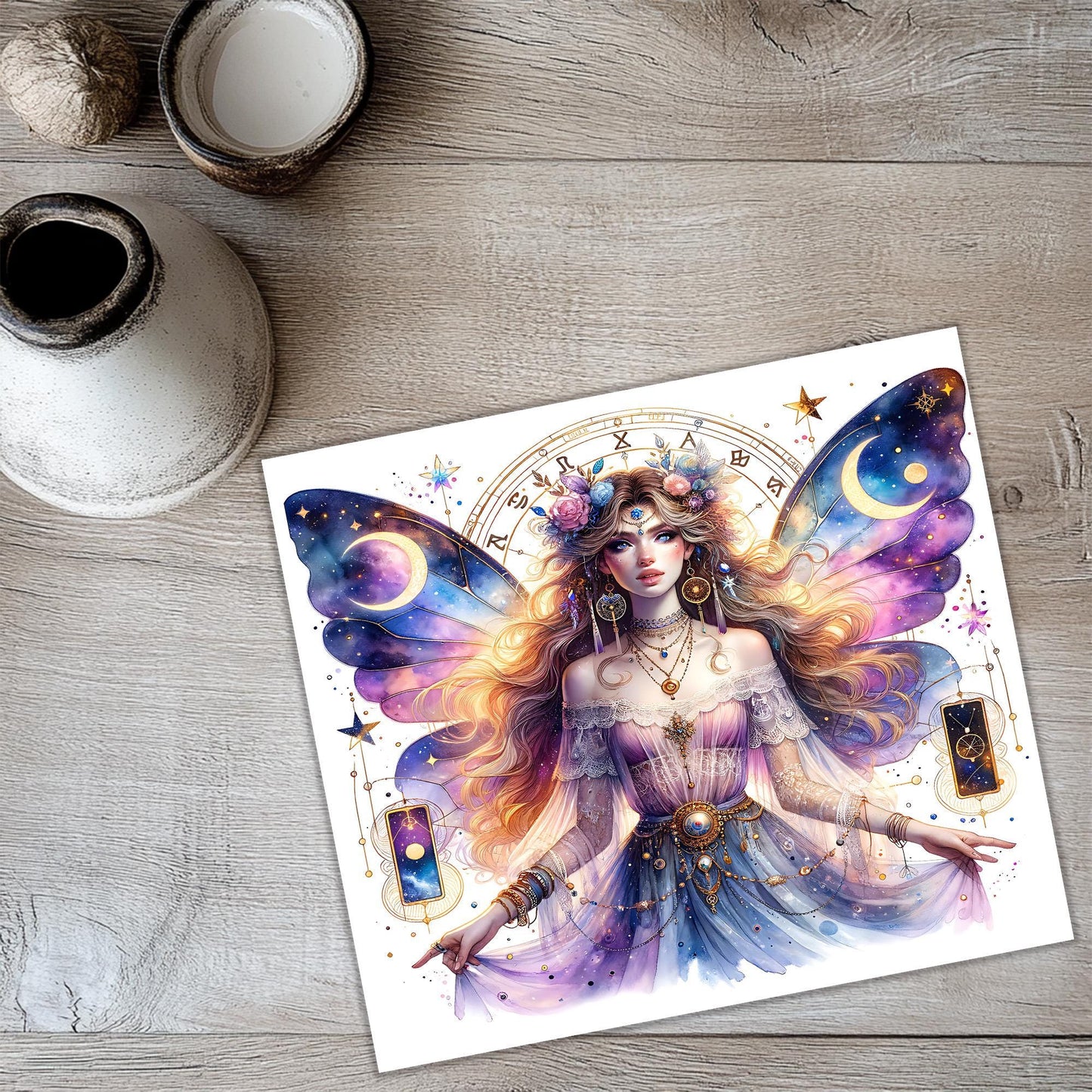 a painting of a woman with a butterfly wings
