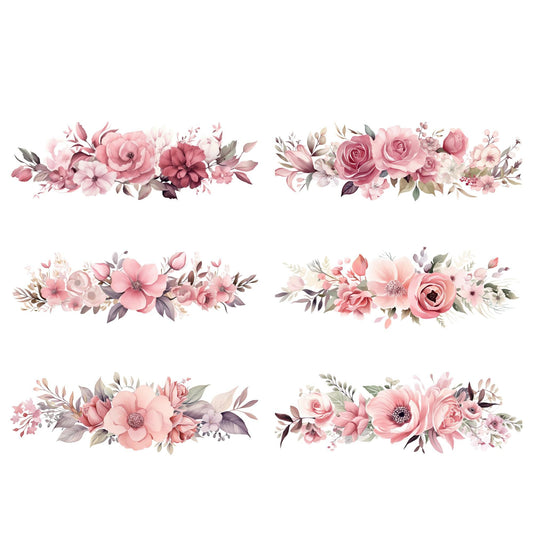 Dusty pink floral Clipart