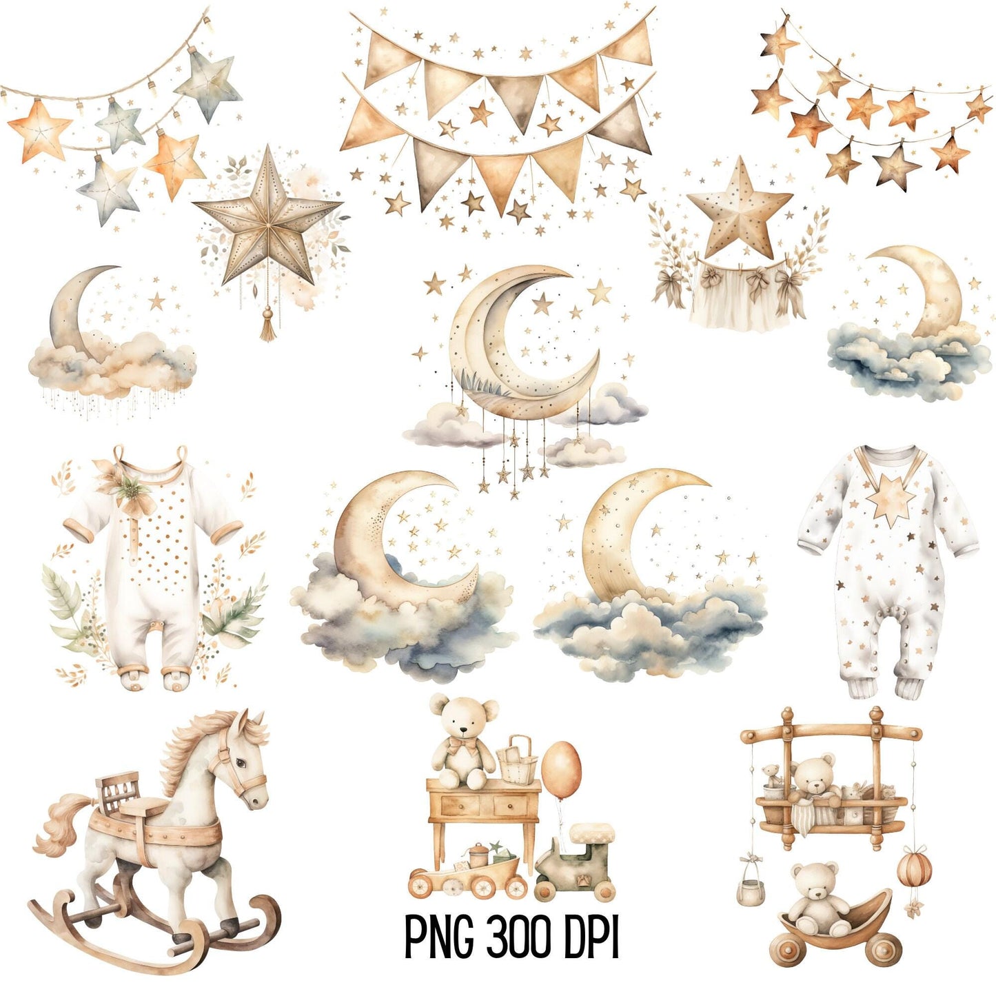 Boho Baby Shower Clipart