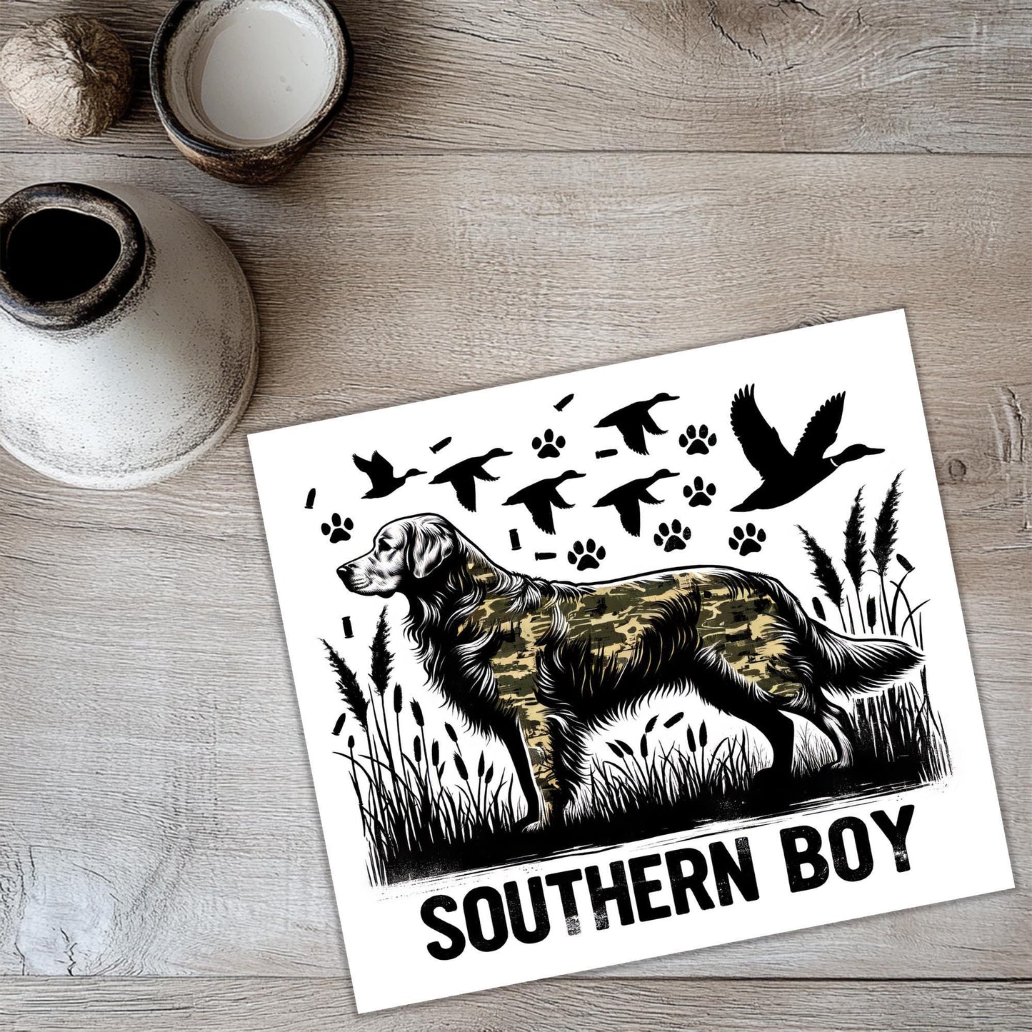 a card with a picture of a dog on it