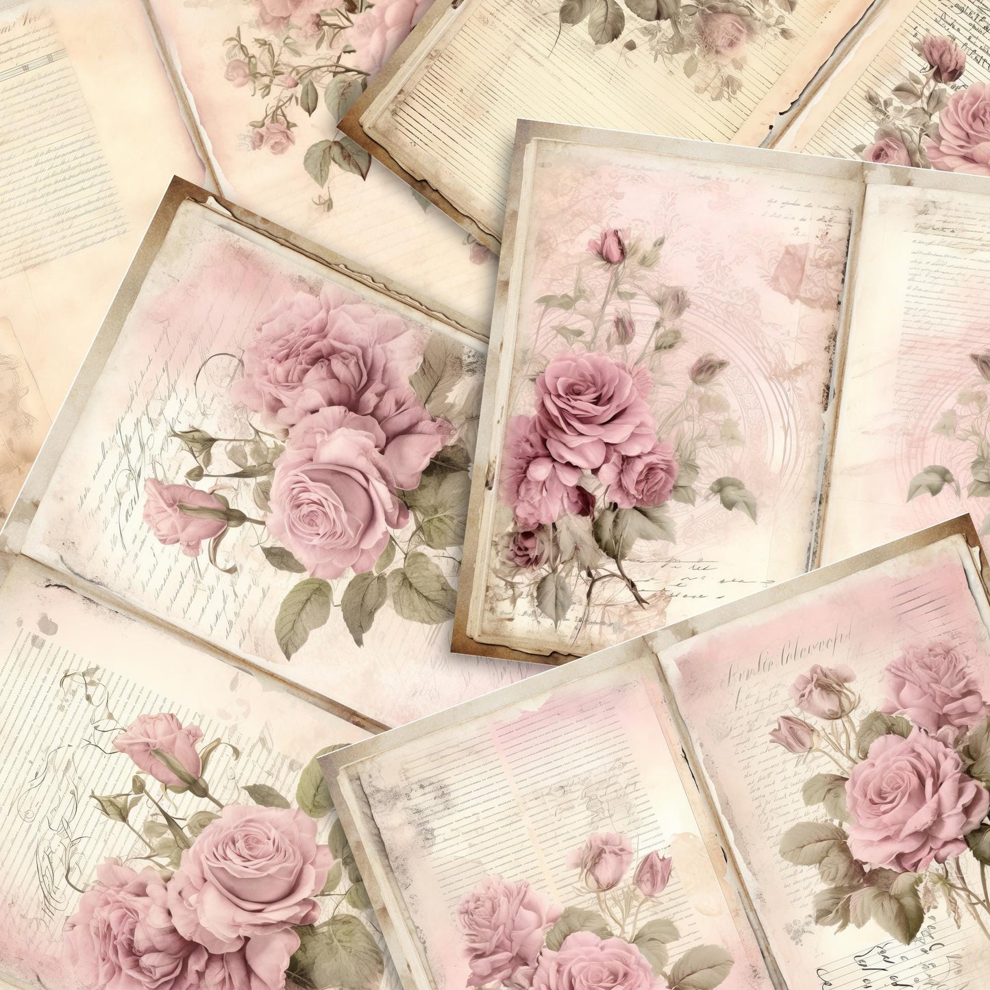 Pink Rose Junk Journal Pages