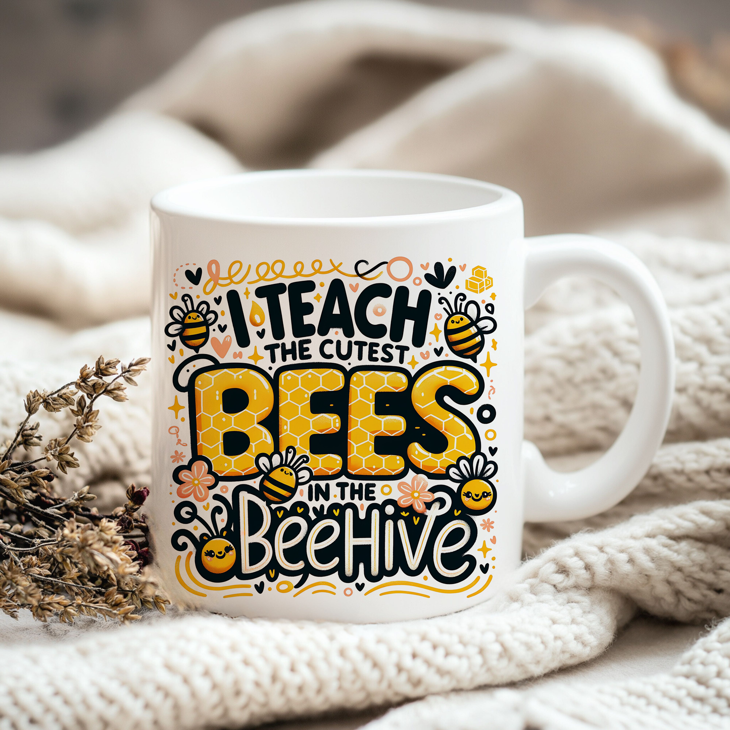 I Teach The Cutest Bees PNG – Back to School Teacher Sublimation Design
