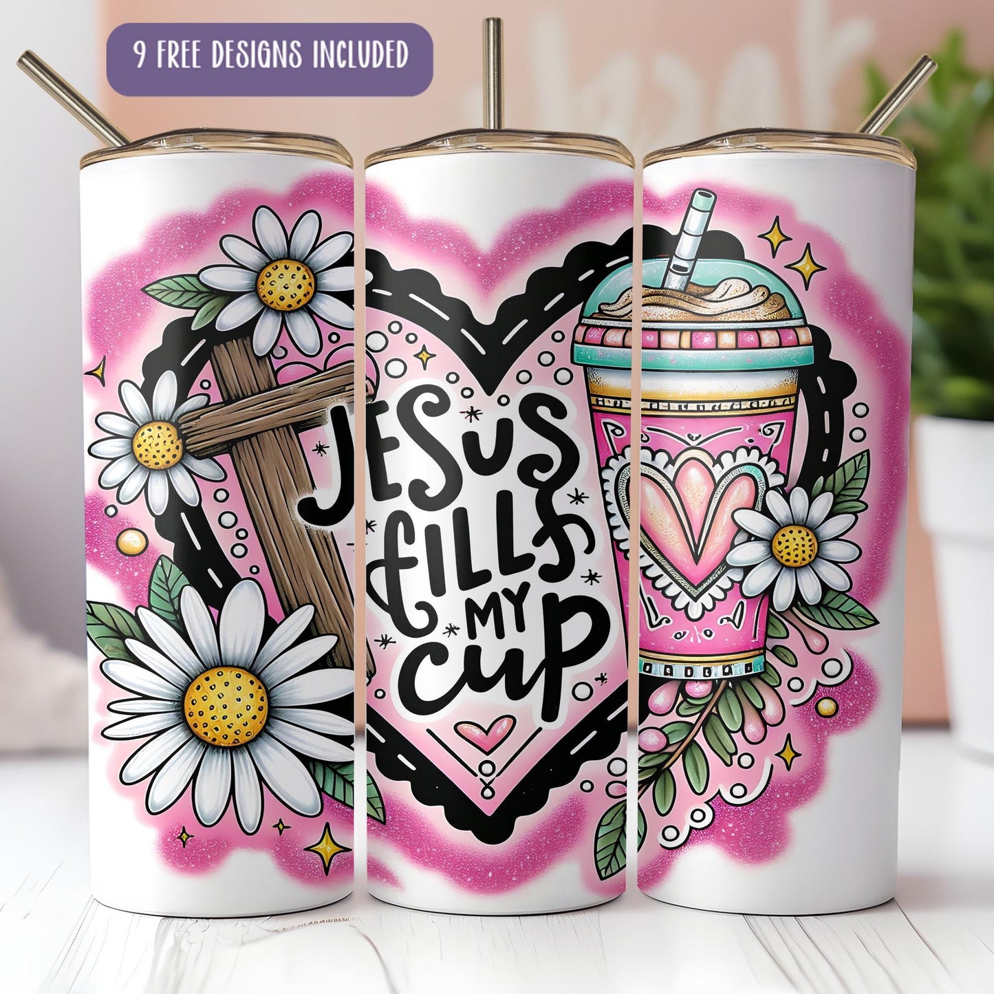 a couple of cups that are on a table