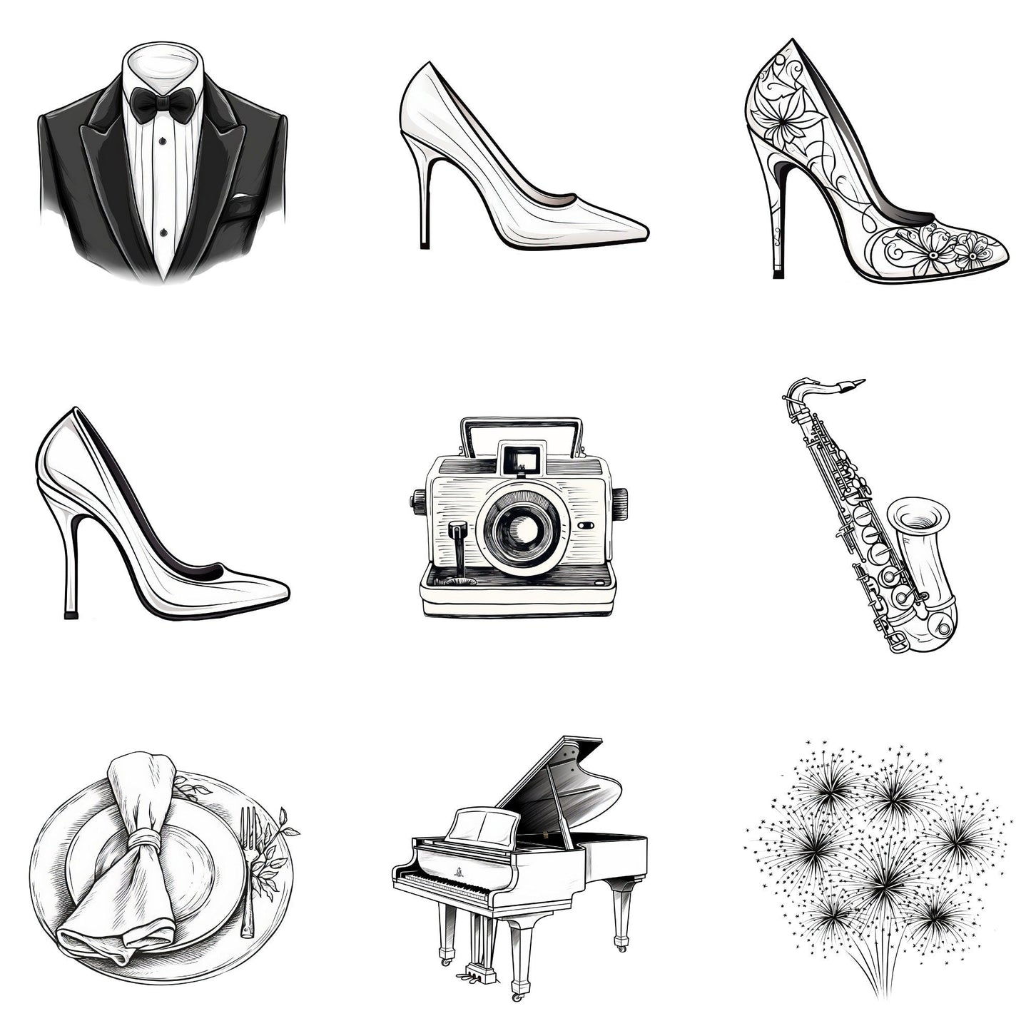 Wedding timeline clipart