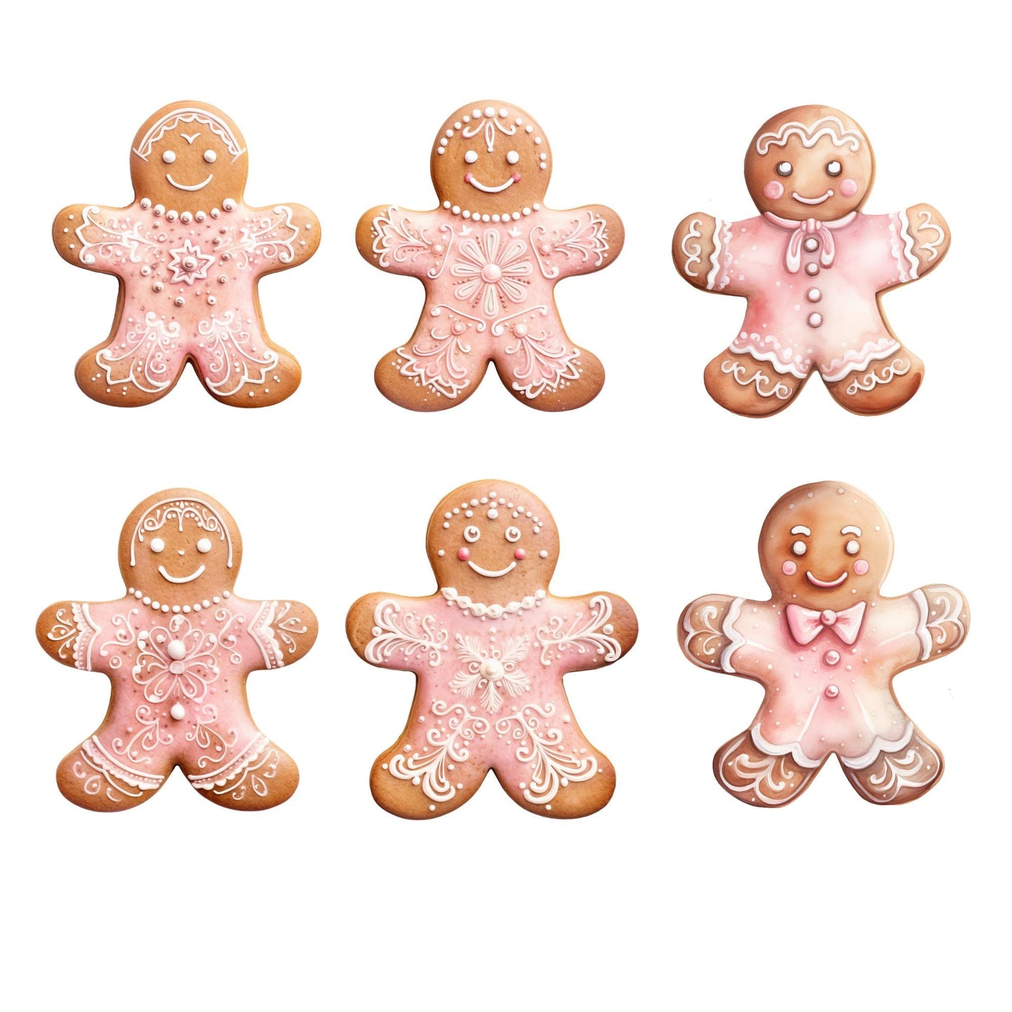 Christmas Pastel Gingerbread Cookie Clipart