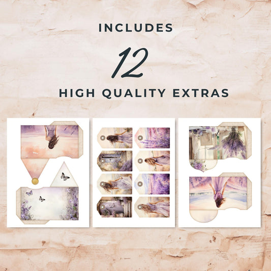 Lavender Haze Junk Journal Tags & Envelopes