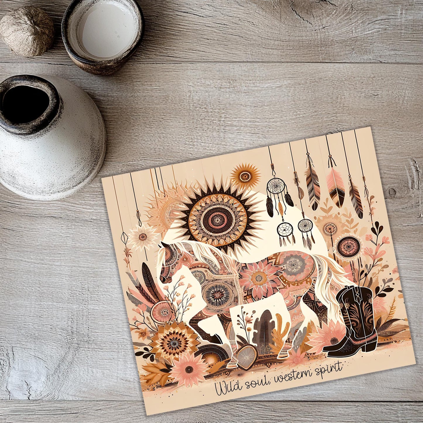 a card with a picture of a horse on it