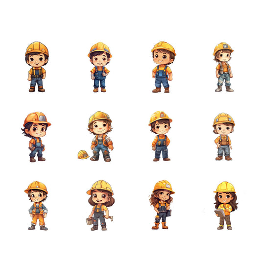 Watercolor Construction worker Clipart