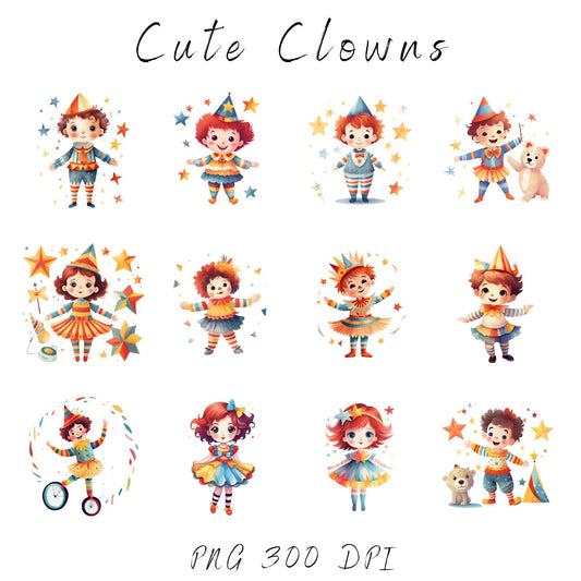 At the Circus watercolor clipart