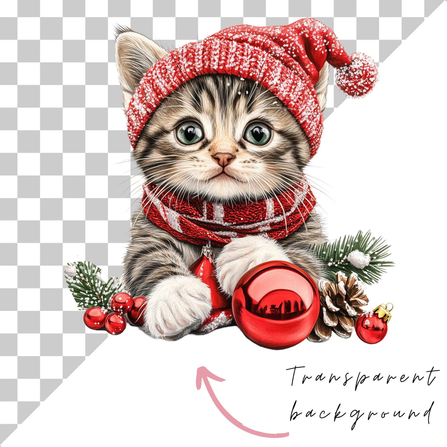 Christmas Kittens Clipart