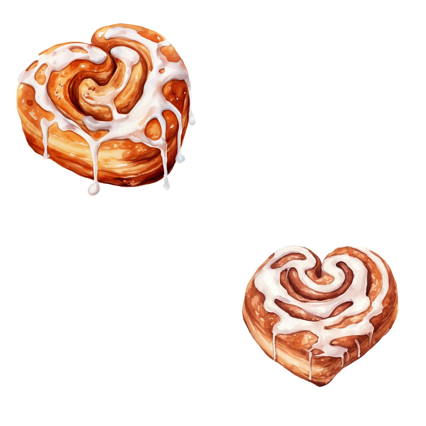 Watercolor Cinnamon Roll Clipart