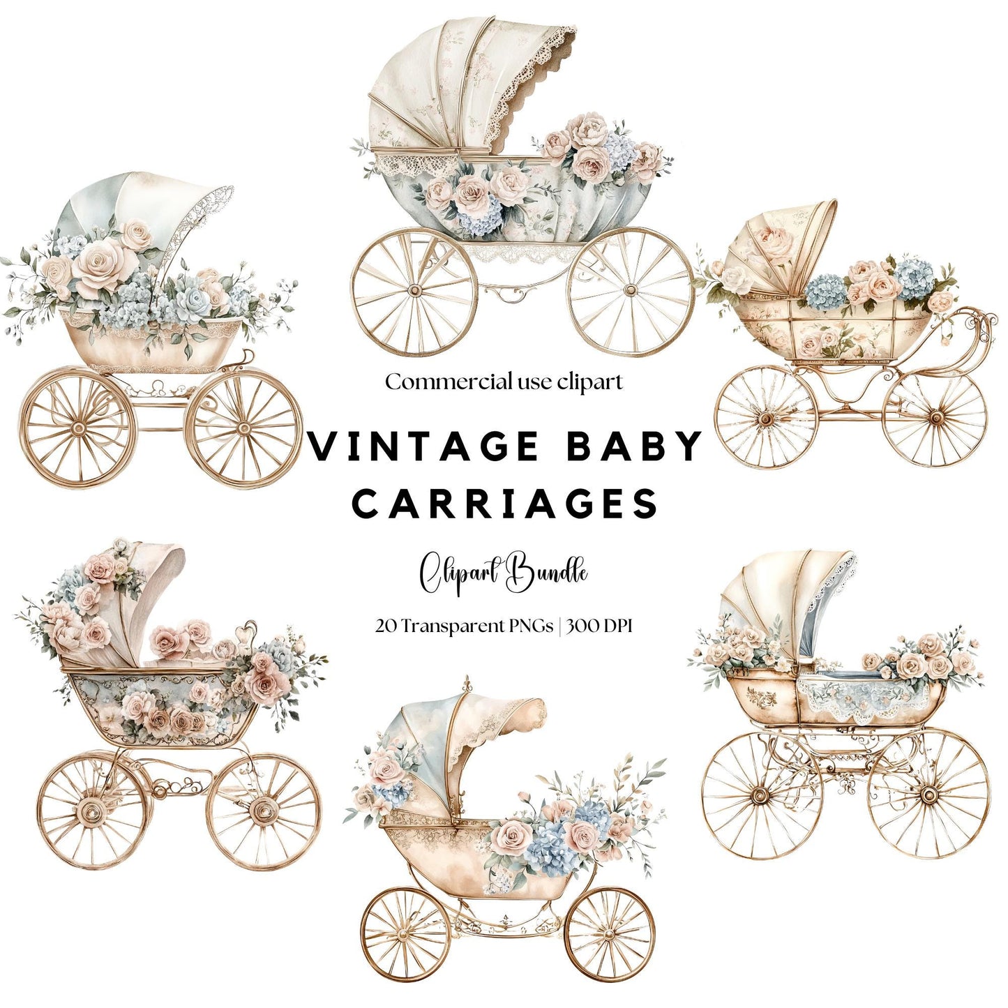 Little Princess Baby Carriage Clipart