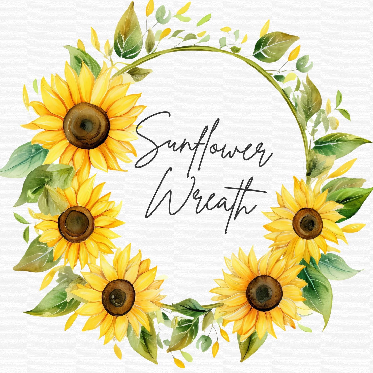 Sunflower Wreath Clipart Single