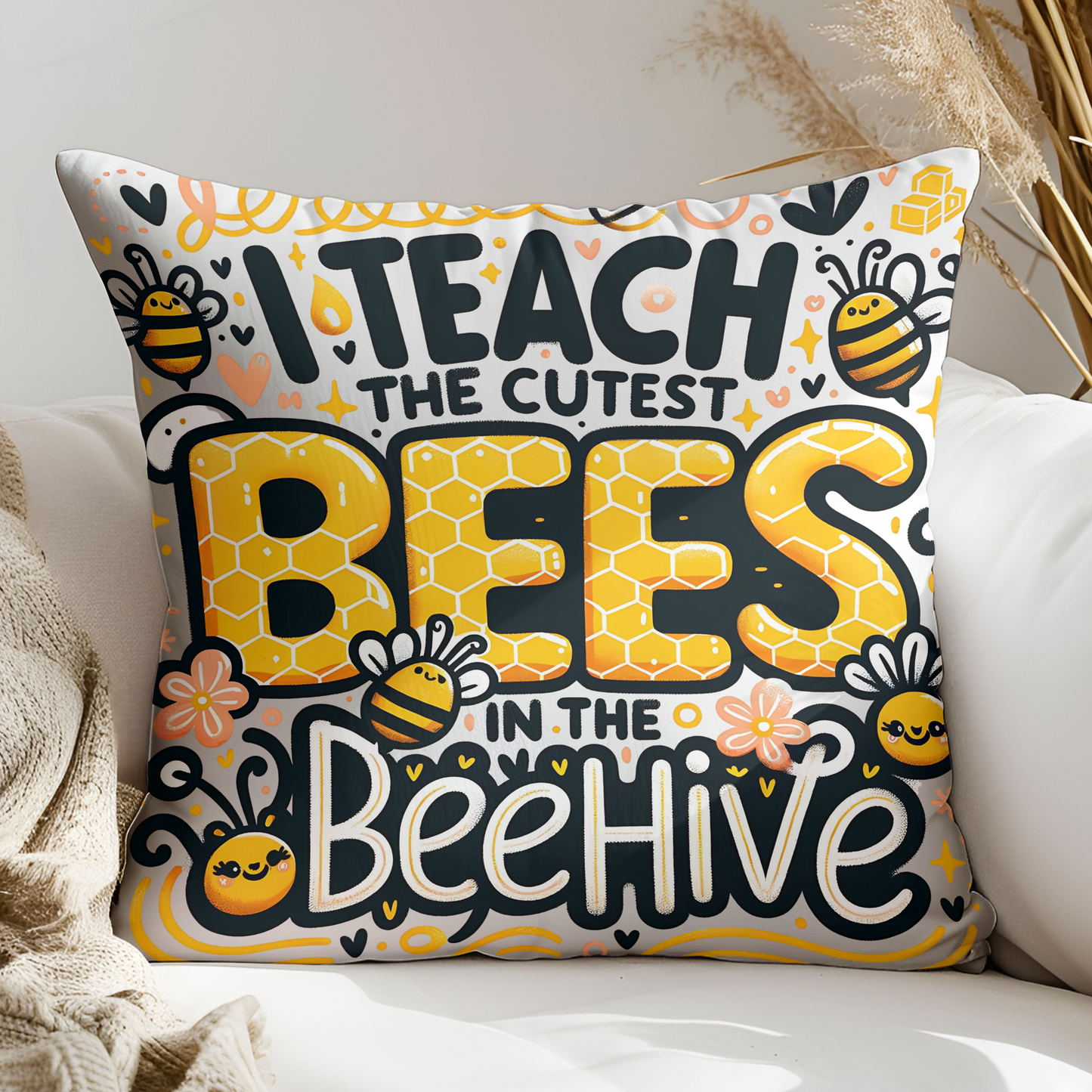 I Teach The Cutest Bees PNG – Back to School Teacher Sublimation Design