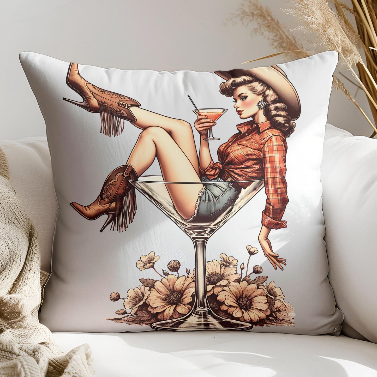 Cowgirl Martini Glass PNG