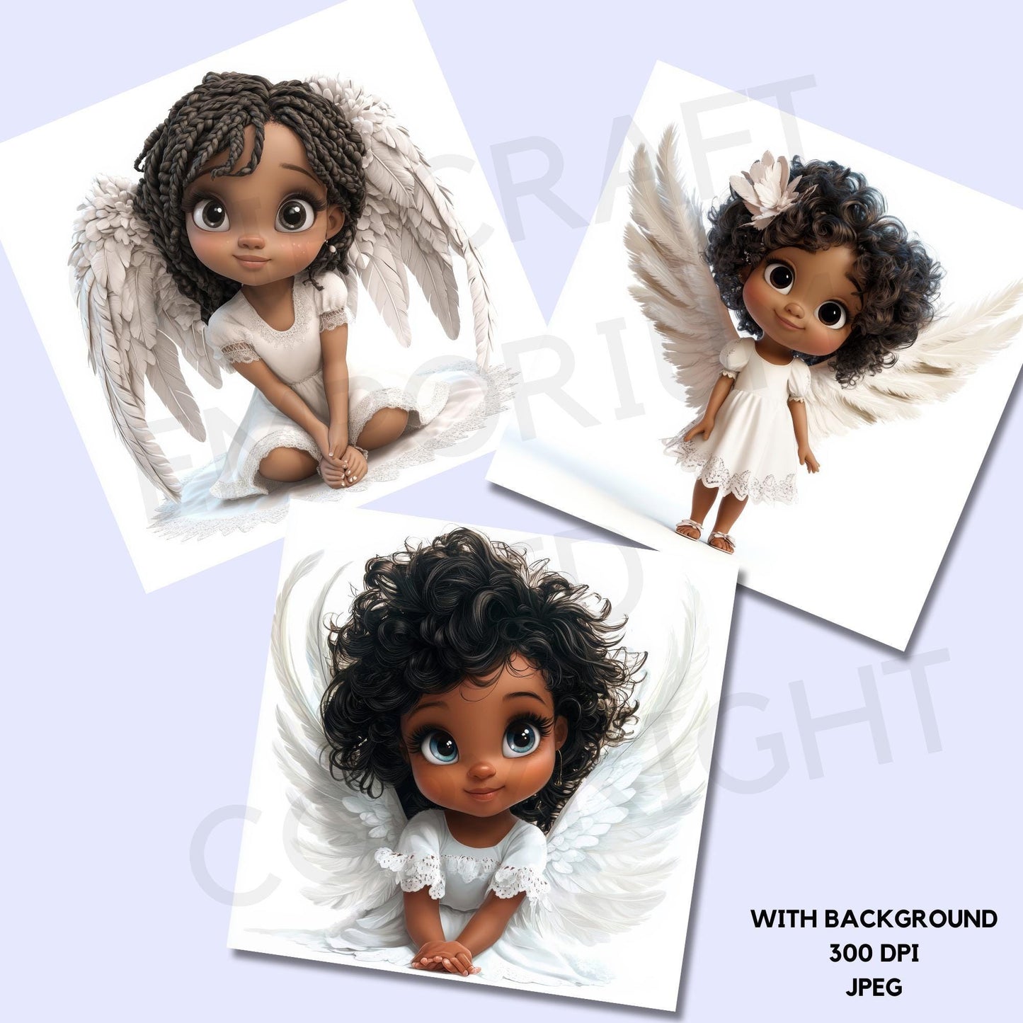 15 Quirky Girl Black Angel Clipart