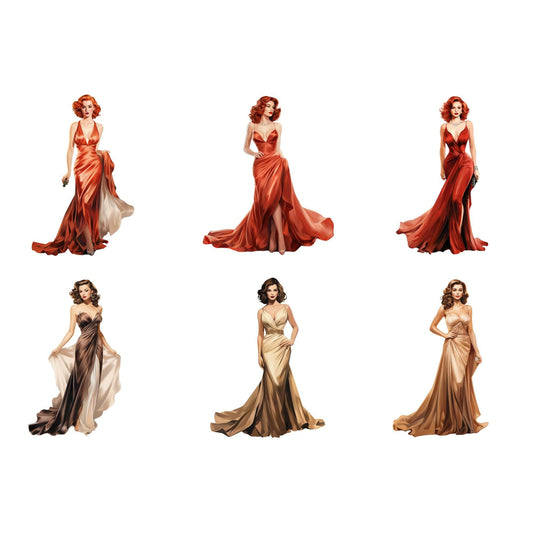 Watercolor Hollywood Glam Ladies and Gents