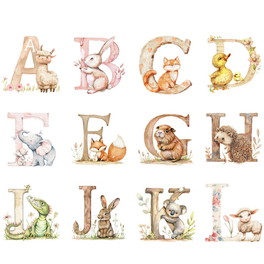 Cute Animal alphabet letter clipart