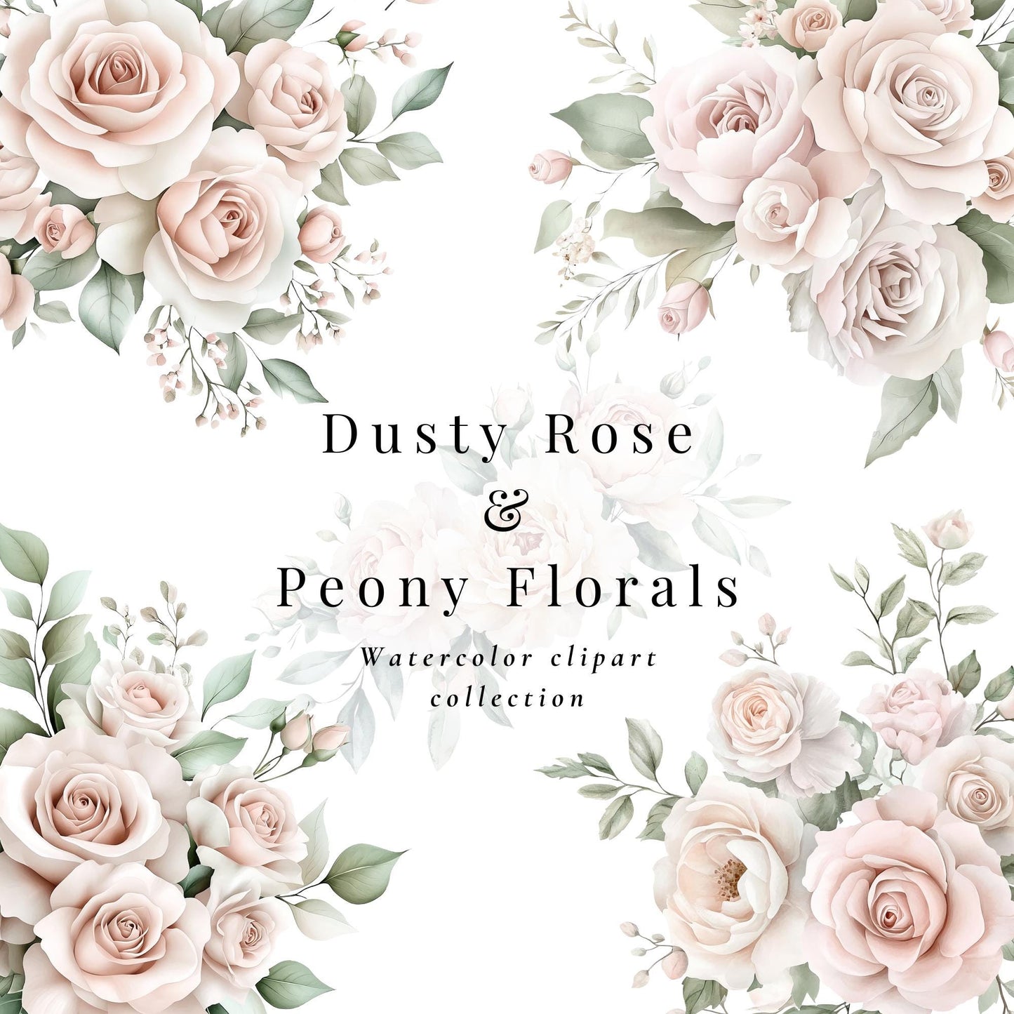 Dusty Pink Floral Clipart