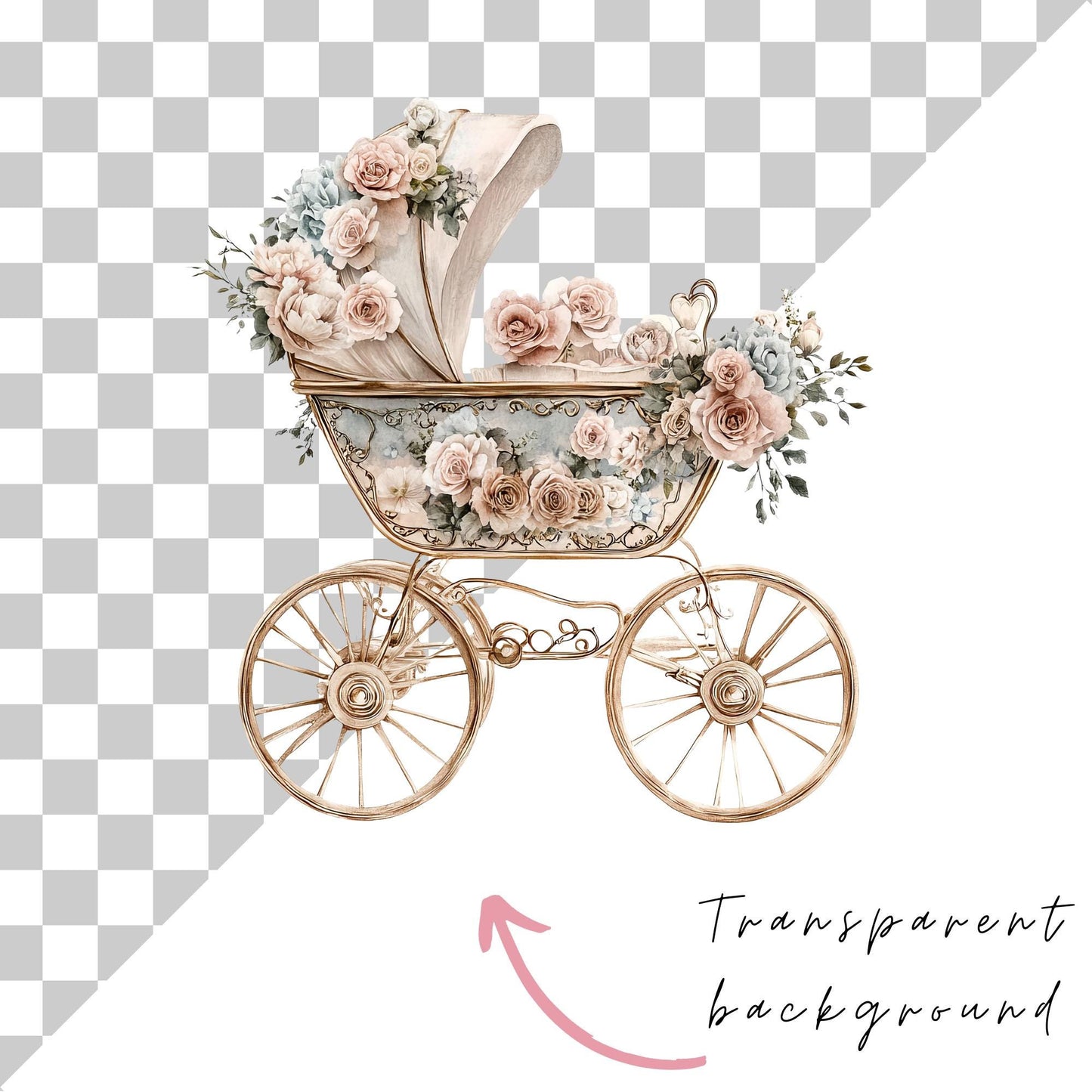 Little Princess Baby Carriage Clipart