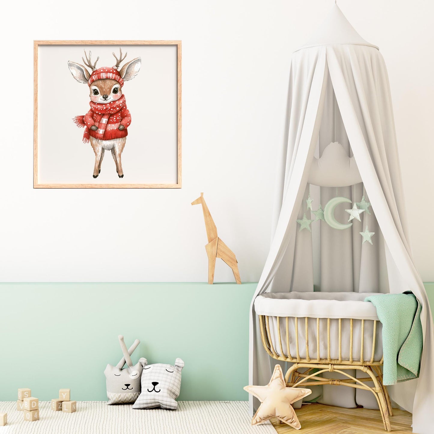 Watercolor Christmas Deer Clipart