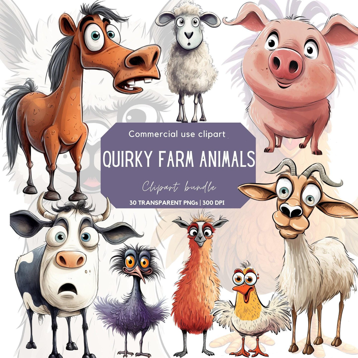 Quirky Farm Animal Clipart