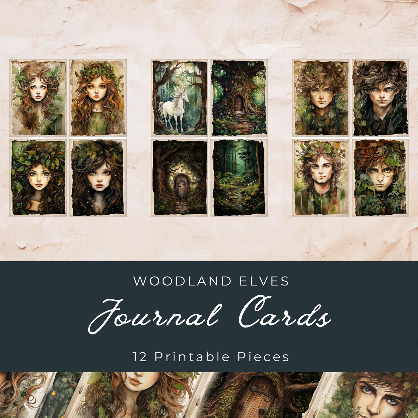 Woodland Elve Junk Journal Cards