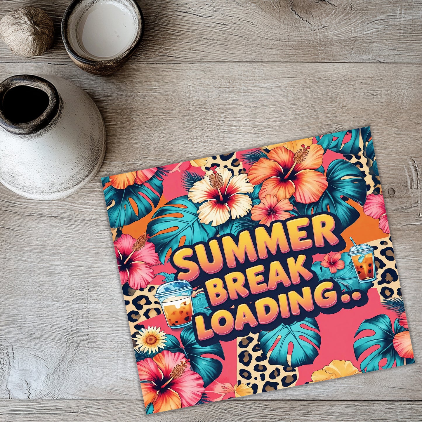 a book that says summer break loading on a table