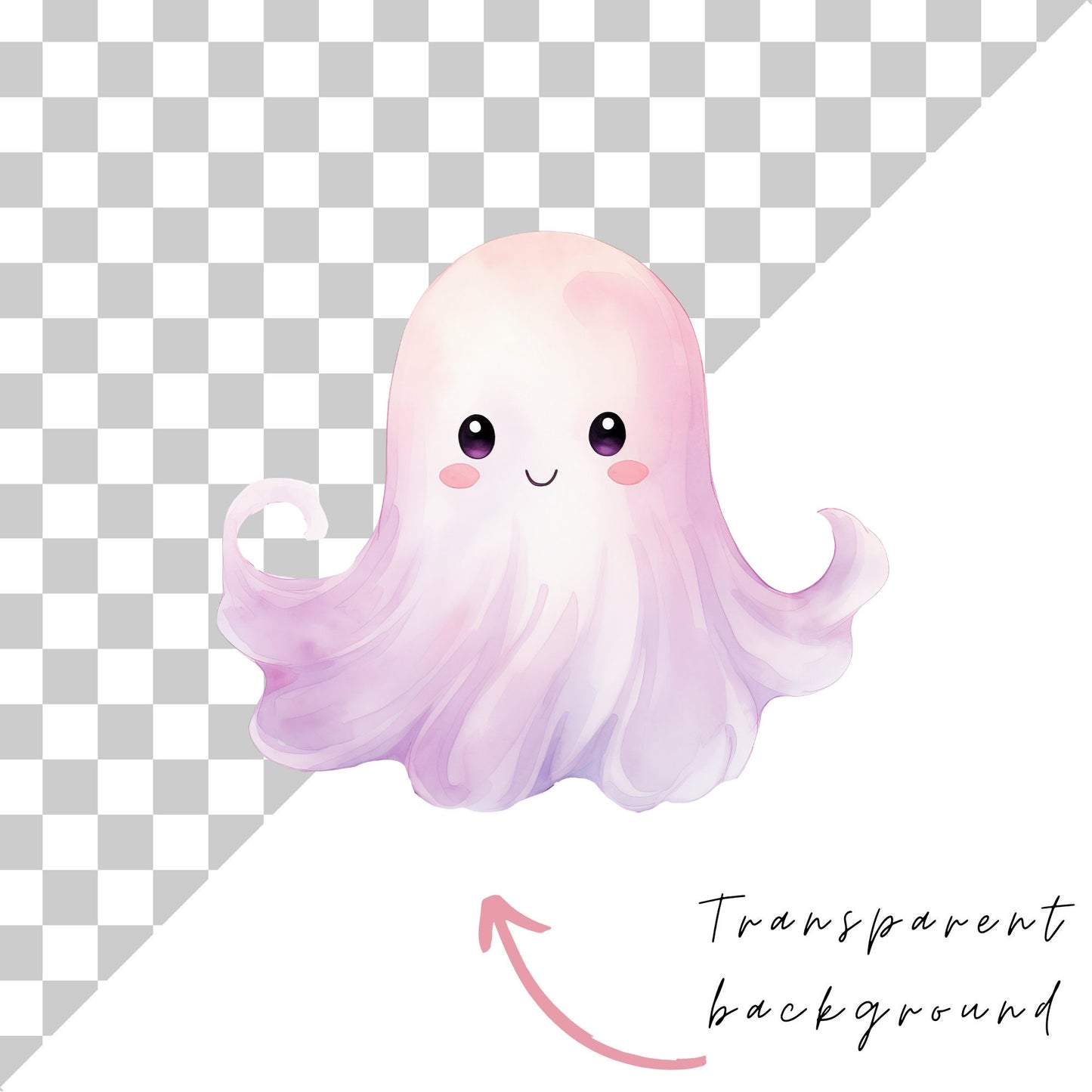 Lindos fantasmas kawaii rosados