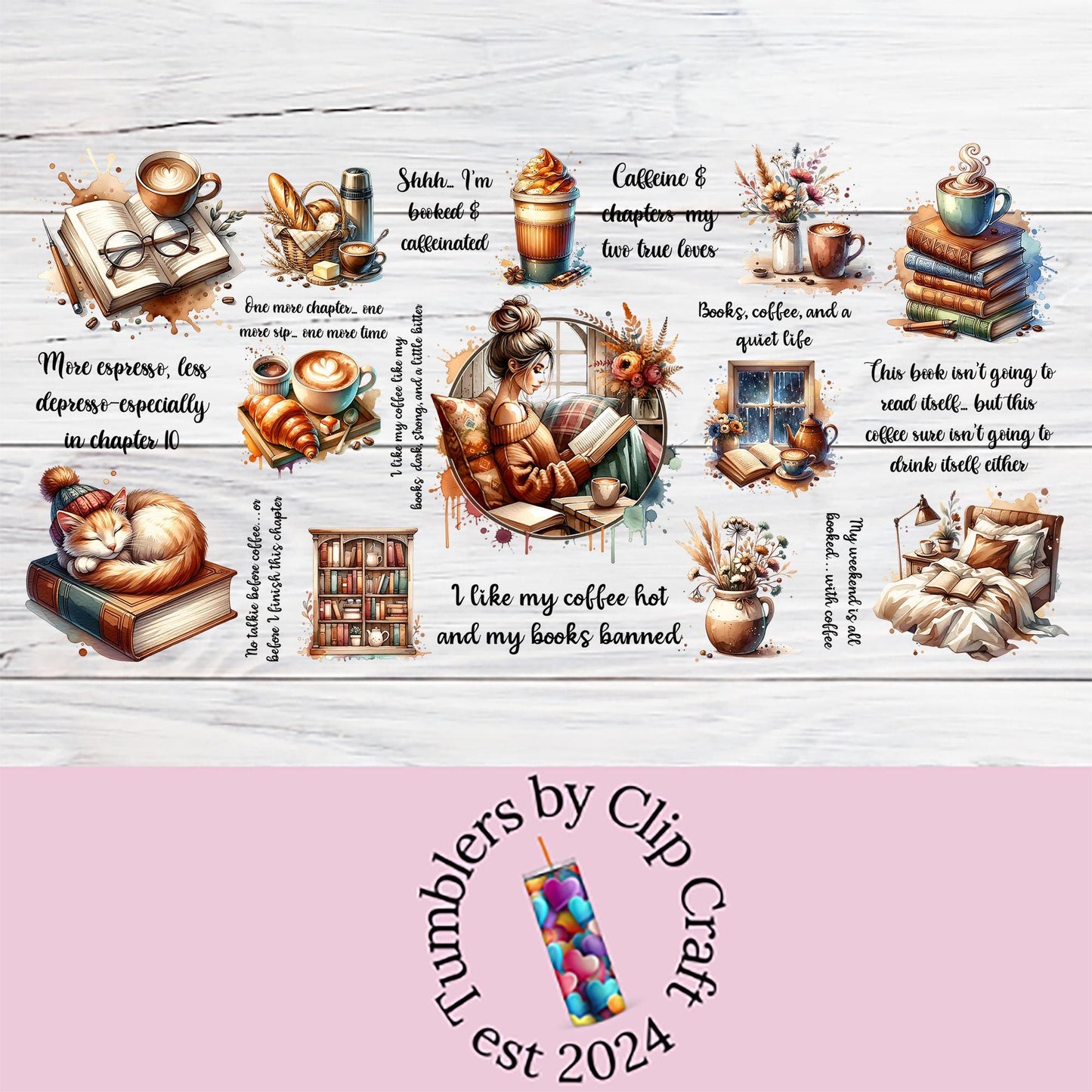 Book Lover 16oz Glass Can Wrap