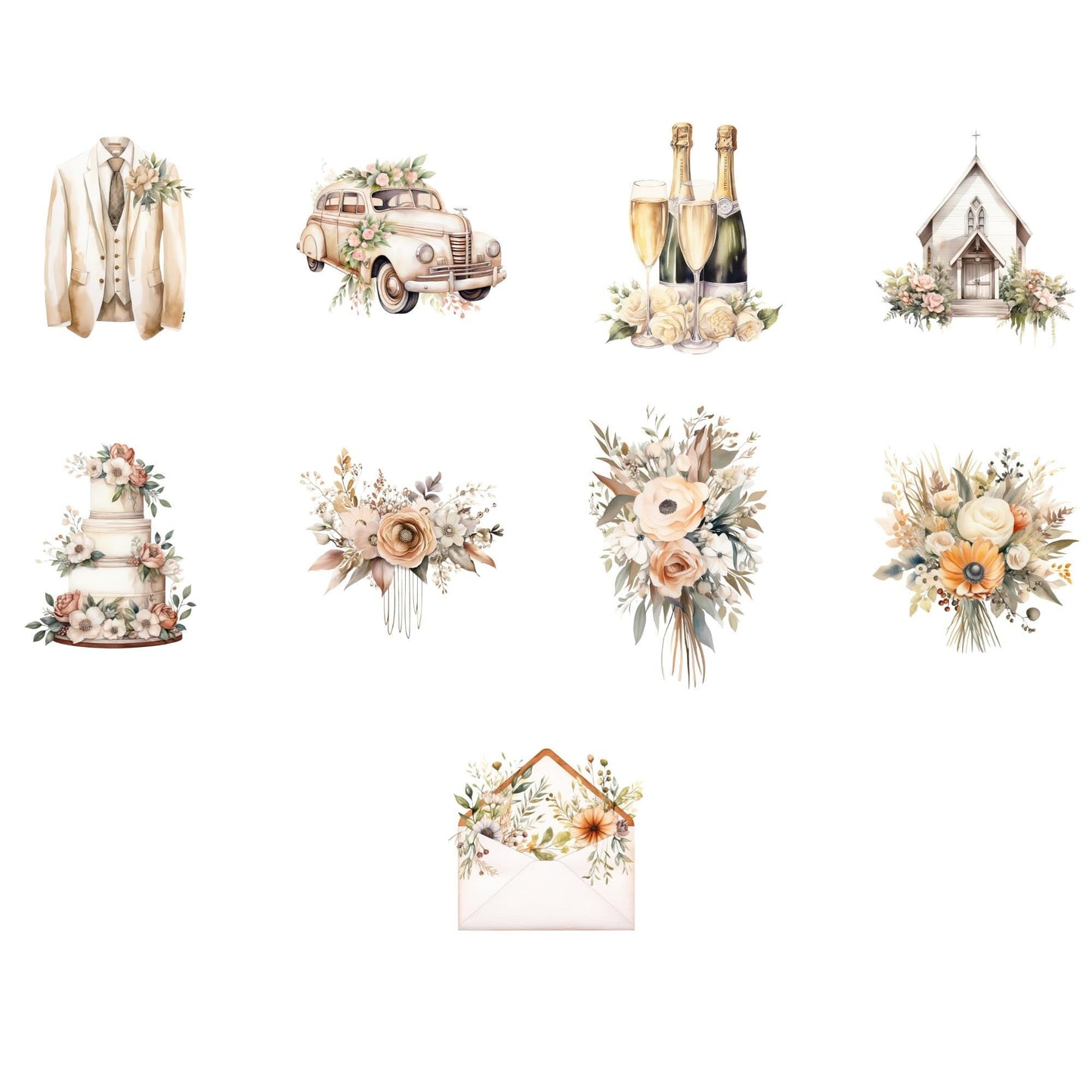 Wedding Bridge and Groom Clipart