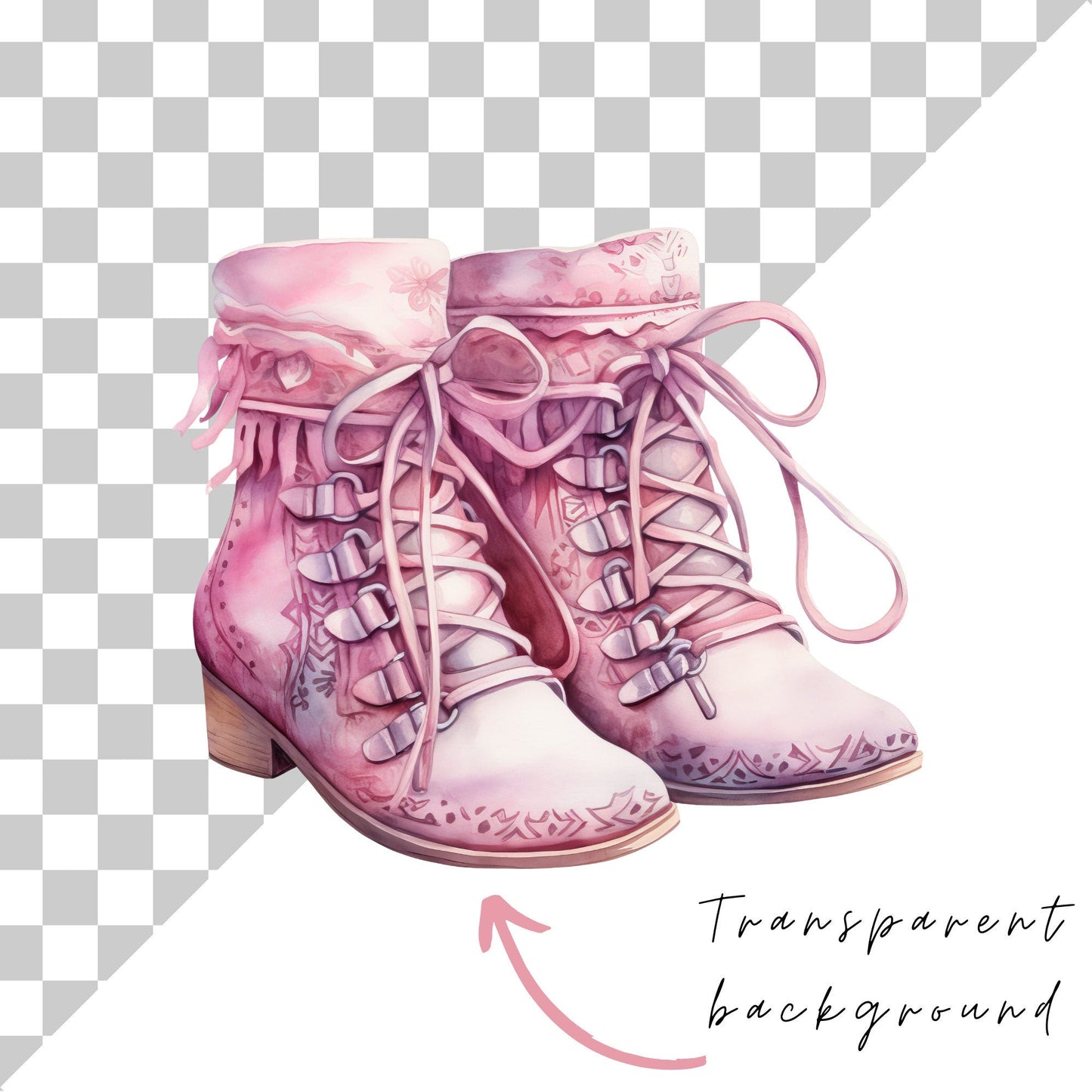Watercolor Pink Travel girl clipart