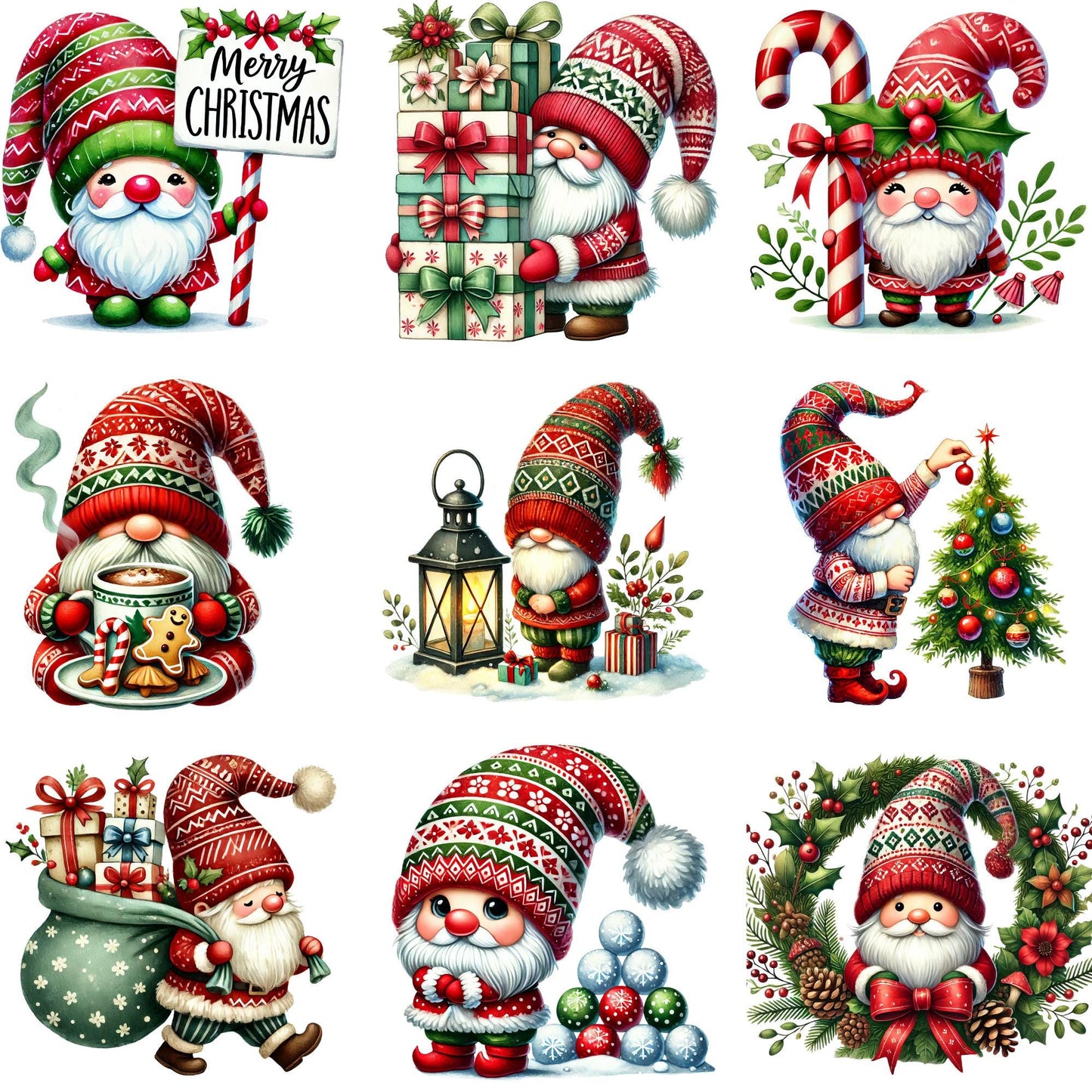 Cute Christmas Gnome Clipart