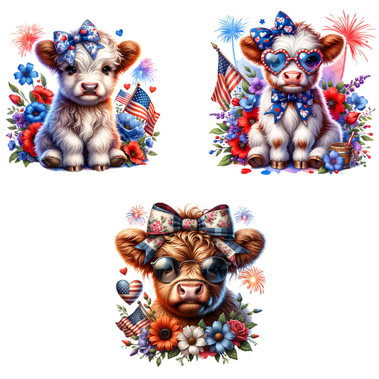 a set of three pictures of a cow wearing sunglasses