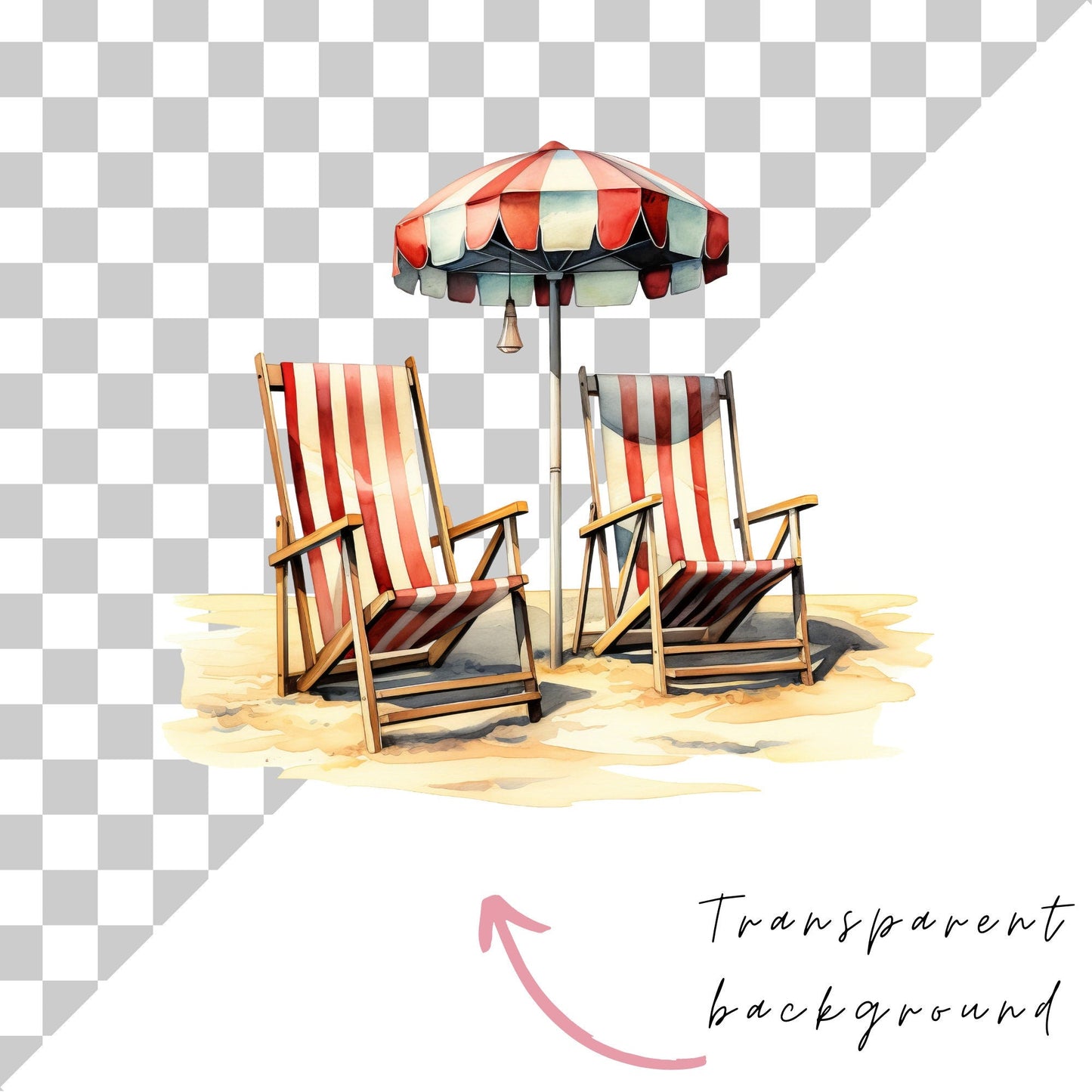 Watercolor At the beach clipart