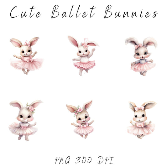 Watercolor Ballerina Bunny Clipart