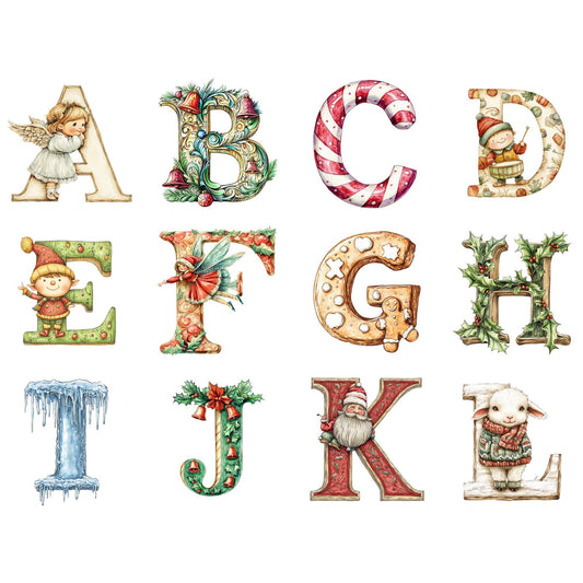 Christmas Alphabet Clipart
