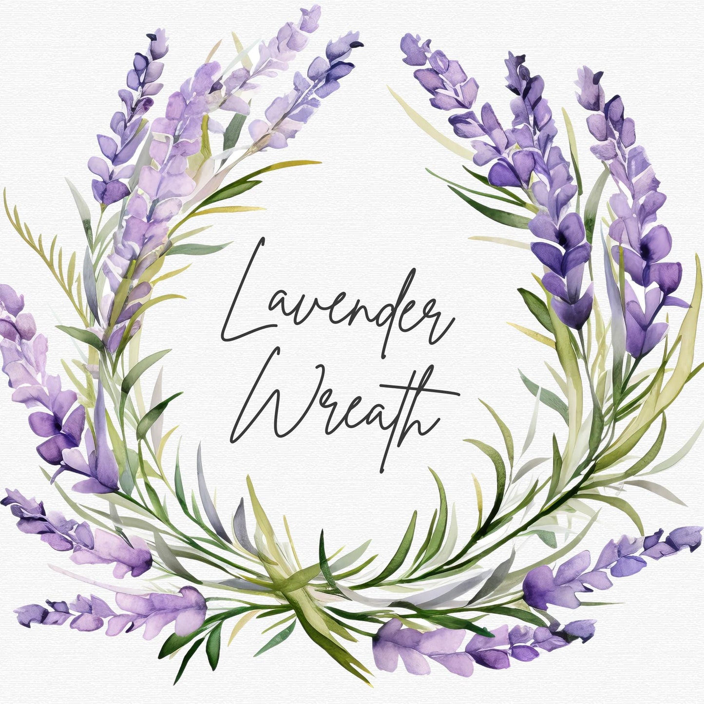 Lavender Wreath Clipart Single