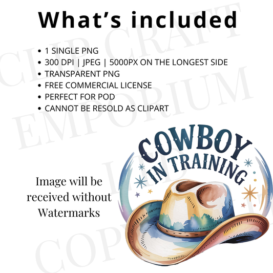 Cowboy In Training PNG | Baby Cowboy Western Sublimation