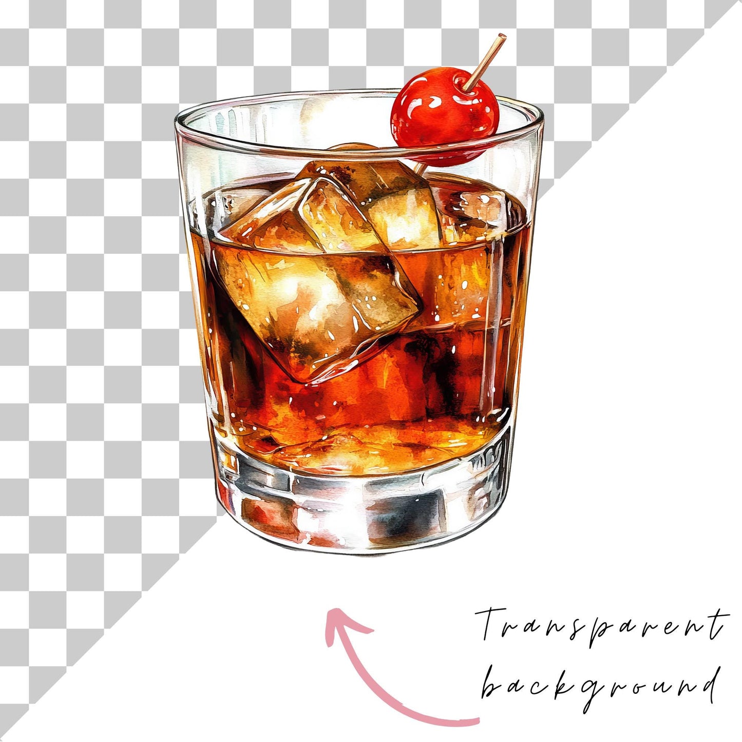 Old Fashioned Cocktail Clipart